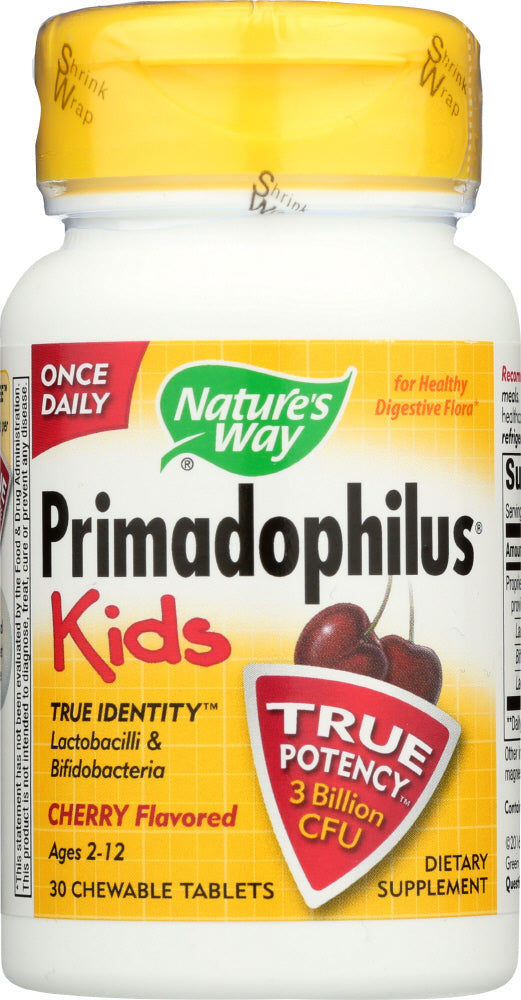 NATURE'S WAY: Primadophilus Kids Cherry Chewables Ages 2-12, 30 Tablets