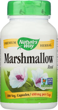 NATURES WAY: Marshmallow Root 480 mg, 100 Veg Capsules