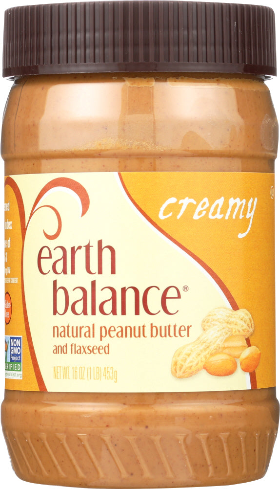 EARTH BALANCE: Natural Peanut Butter & Flaxseed Creamy, 16 Oz