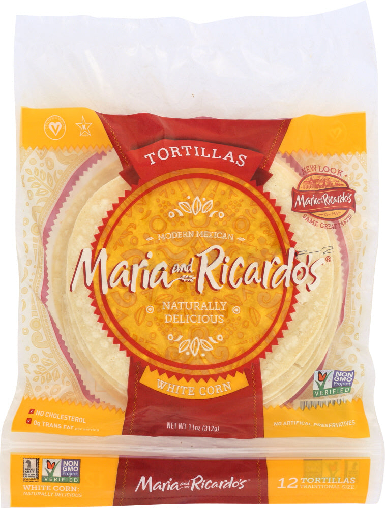 MARIA & RICARDOS: White Corn Tortillas, 11 oz