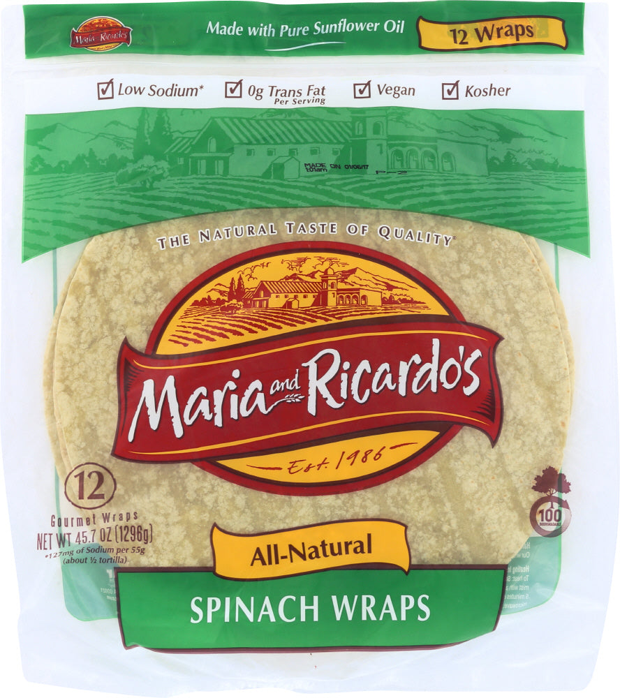 MARIA & RICARDOS: All Natural Spinach Wraps, 45.7 oz