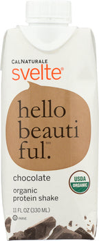 CALNATURALE: Svelte Organic Protein Shake Chocolate, 11 oz