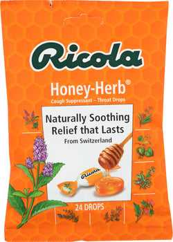 RICOLA: Natural Herb Throat Drops Honey Herb, 24 pc