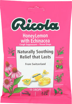 RICOLA: Honey Lemon with Echinacea Cough Suppressant, 19 pc