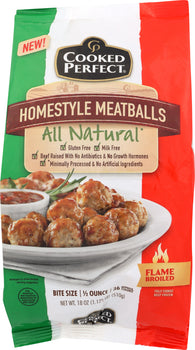 COOKED PERFECT: All Natural Homestyle Meatballs, 18 oz