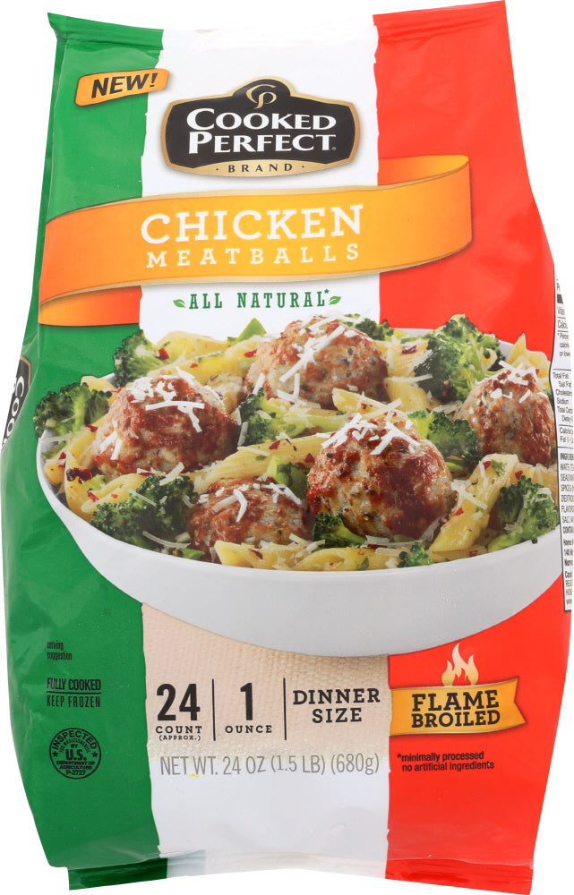 COOKED PERFECT: Chicken Meatballs, 24 oz