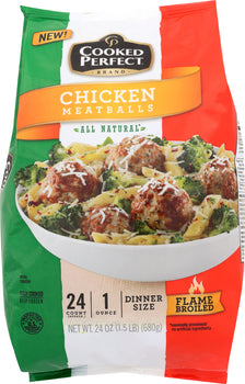 COOKED PERFECT: Chicken Meatballs, 24 oz