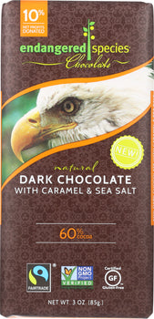 ENDANGERED SPECIES: Dark Chocolate with Caramel & Sea Salt Bar, 3 oz