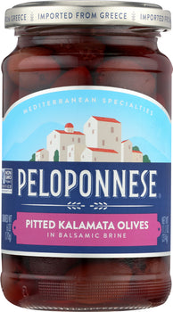 PELOPONNESE: Pitted Kalamata Gourmet Black Olives, 6 oz