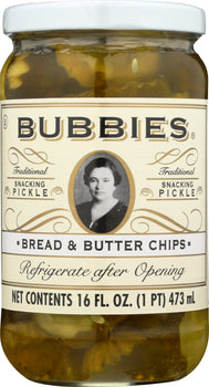 BUBBIES: Pickle Bread and Butter Chips, 16 oz