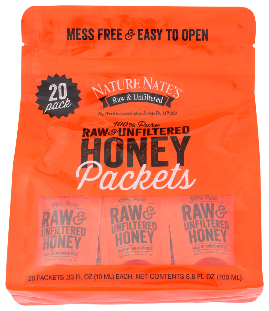 NATURE NATES: Honey Packet 20ct Bag, 6.6 oz