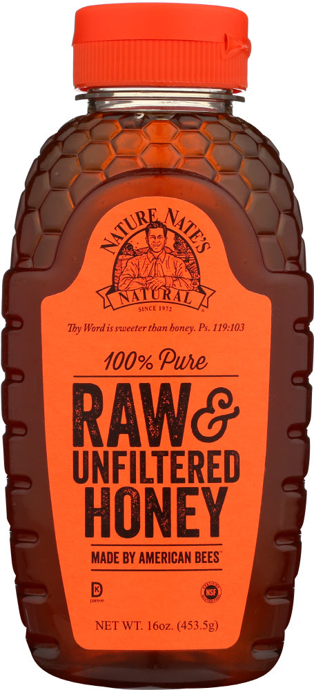 NATURE'S NATE: 100% Pure Raw & Unfiltered Honey, 16 oz