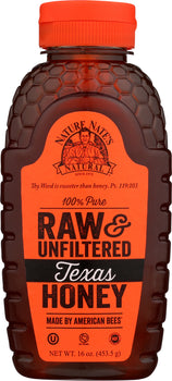 NATURE NATES: Raw Unfiltered Texas Honey, 16 oz