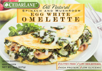 CEDARLANE: Spinach and Mushroom Egg White Omelette, 8 oz