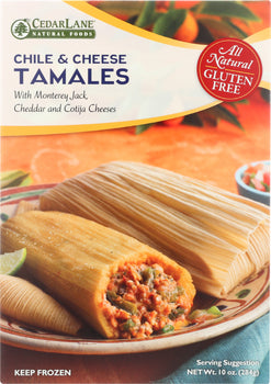 CEDARLANE: Gluten Free Tamales Chile & Cheese, 10 oz