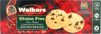 WALKERS: Gluten Free Chocolate Chip Shortbread, 4.9 oz