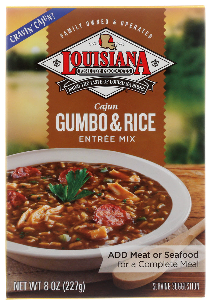 LOUISIANA FISH FRY: Mix Cajun Gumbo with Rice, 8 oz