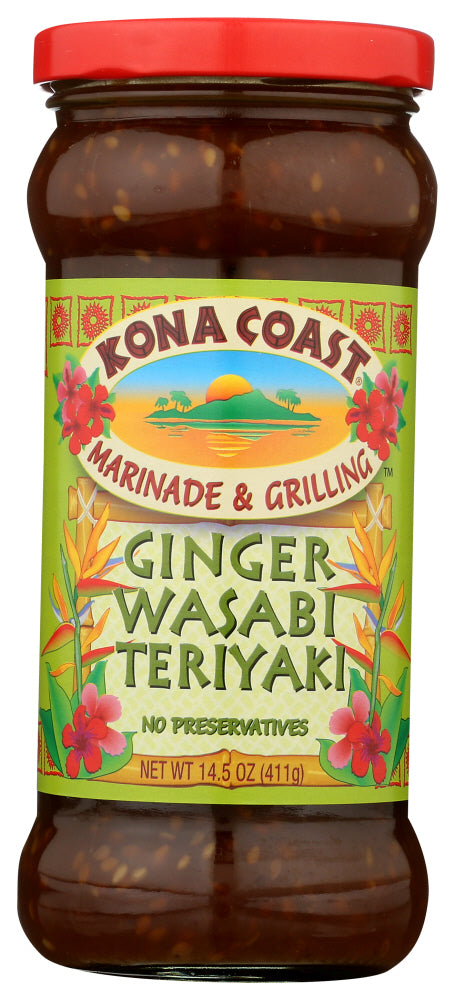 KONA COAST: Sauce Teriyaki Ginger Wasabi, 14 oz