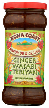 KONA COAST: Sauce Teriyaki Ginger Wasabi, 14 oz