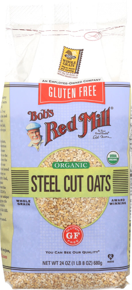 BOBS RED MILL: Gluten Free Organic Steel Cut Oats, 24 oz