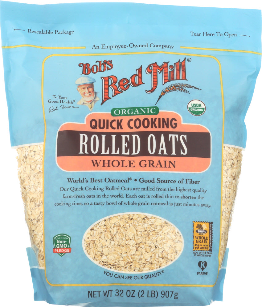 BOBS RED MILL: Organic Quick Cooking Rolled Oats, 32 oz