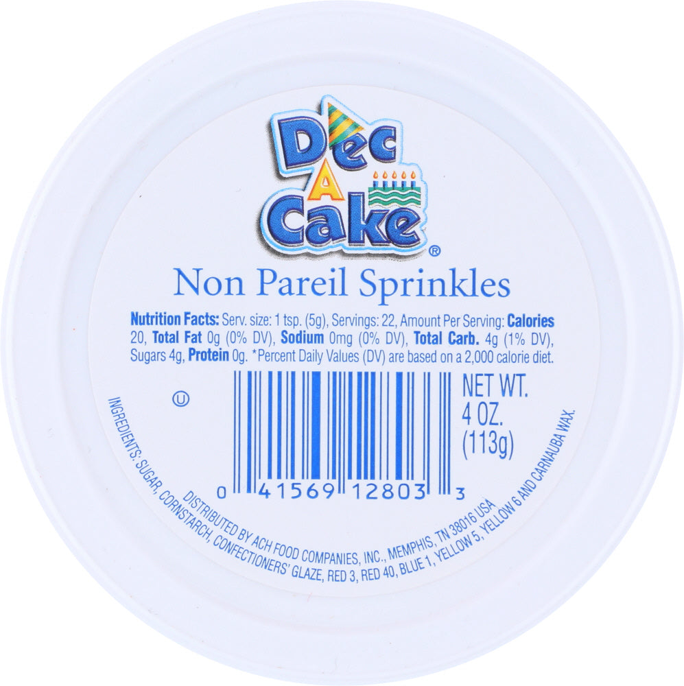 DEC A CAKE: Non Pareil Cup, 4 oz