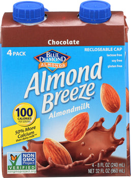 BLUE DIAMOND: Almond Breeze Chocolate Pack of 4, 32 oz