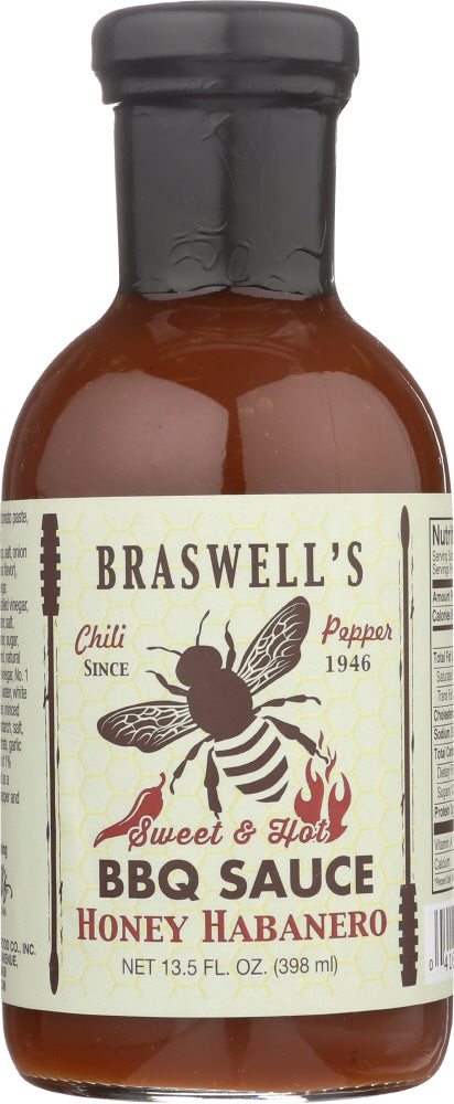 BRASWELL: Sauce BBQ Honey Habanero, 13.5 oz