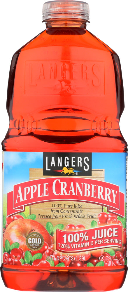 LANGERS: Juice 100% Apple Cranberry, 64 oz