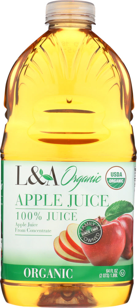 L & A JUICE: Apple Juice Organic, 64 oz