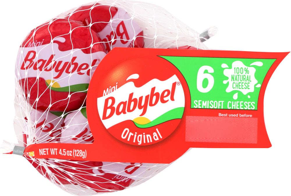 MINI BABYBEL: The Laughing Cow Mini Original Babybel Semi-Soft Cheese, 4.5 oz