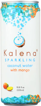 KALENA SPARKLING COCONUT WATER: Sparkling Mango Coconut Water, 10.8 oz