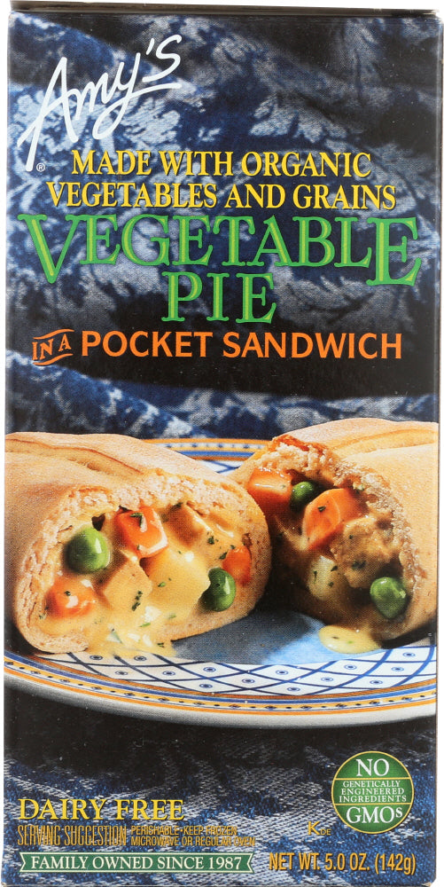 AMY'S: Vegetable Pie in a Pocket Sandwich, 5 oz