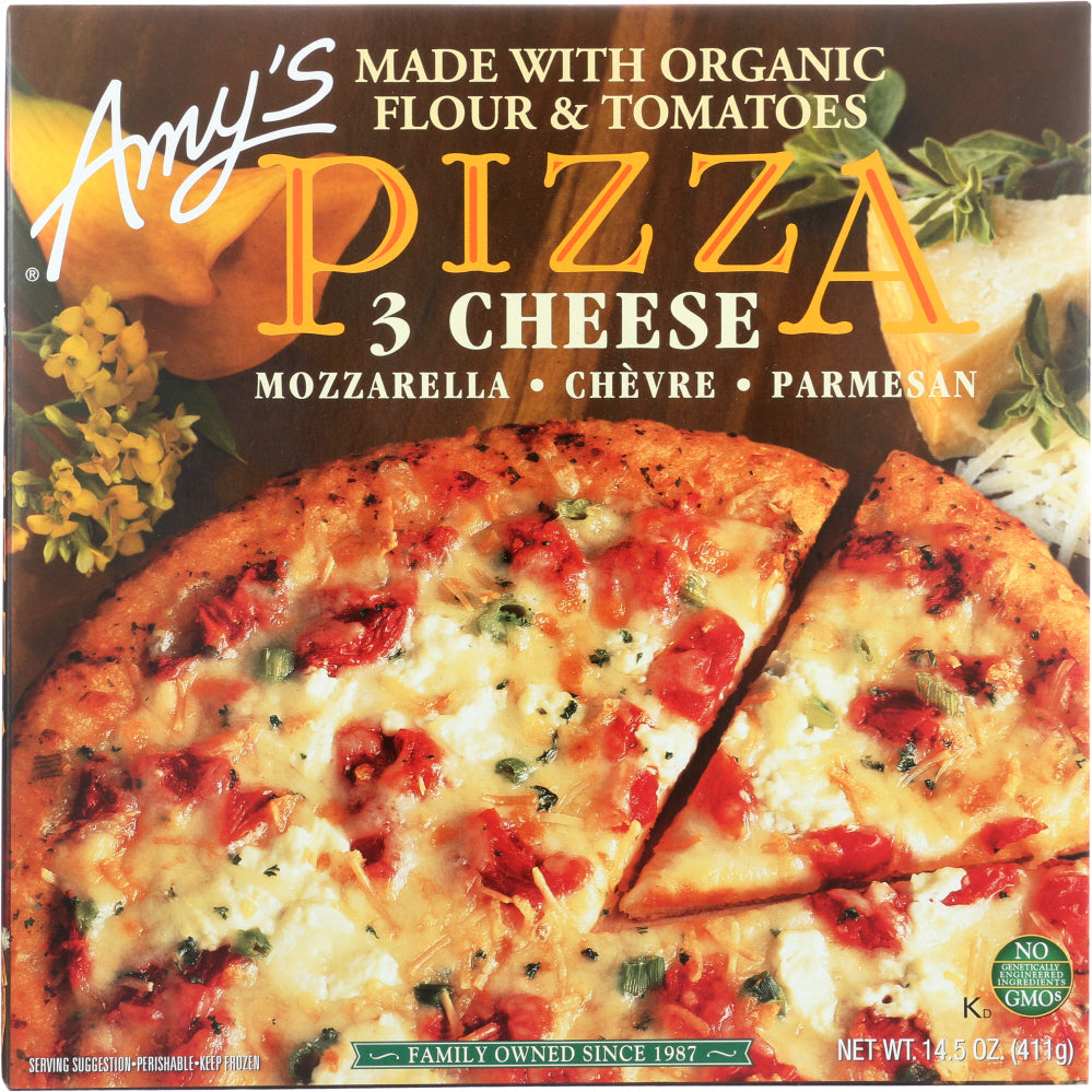 AMY'S: 3 Cheese Pizza with Cornmeal Crust, 14.5 oz