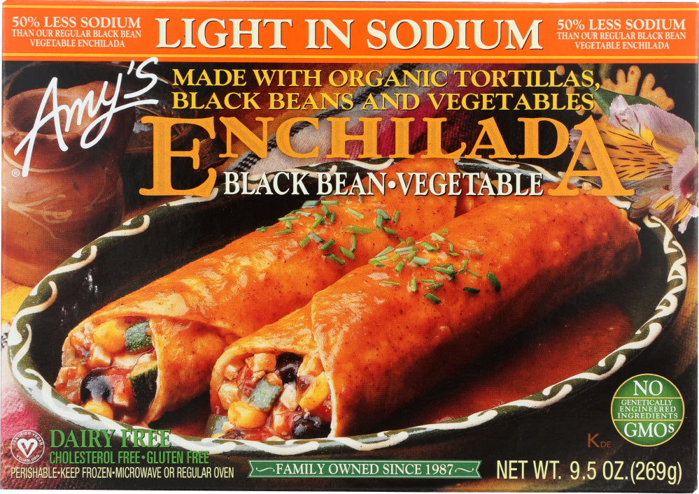 AMY'S: Light in Sodium Black Bean Vegetable Enchilada, 9.5 oz