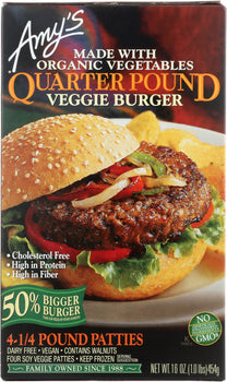 AMY'S: Quarter Pound Veggie Burger, 16 oz