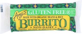 AMYS: Bean & Rice Gluten Free Non-Dairy Burrito, 5.5 oz