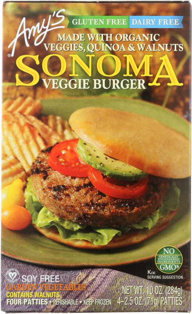 AMY'S: Gluten and Dairy Free Sonoma Veggie Burger, 10 oz