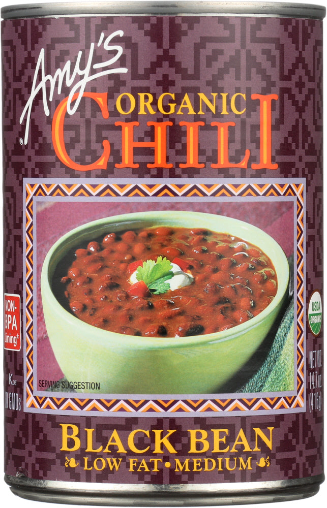 AMY'S: Organic Chili Black Bean Low Fat Medium, 14.7 Oz