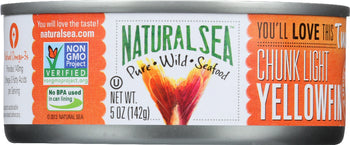 NATURAL SEA: Chunk Light Wild Caught Yellowfin Tuna No Salt Added, 5 oz