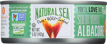 NATURAL SEA: Solid White Tuna Albacore No Salt Added, 5 oz