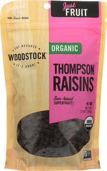 WOODSTOCK: Raisins Thompson Organic, 13 oz