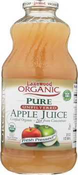 LAKEWOOD ORGANIC: Pure Unfiltered Apple Juice, 32 oz