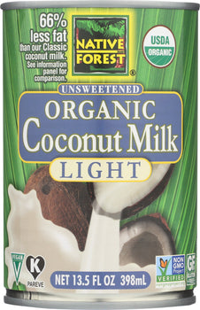 NATIVE FOREST: Organic Light Coconut Milk Unsweetened, 13.5 oz