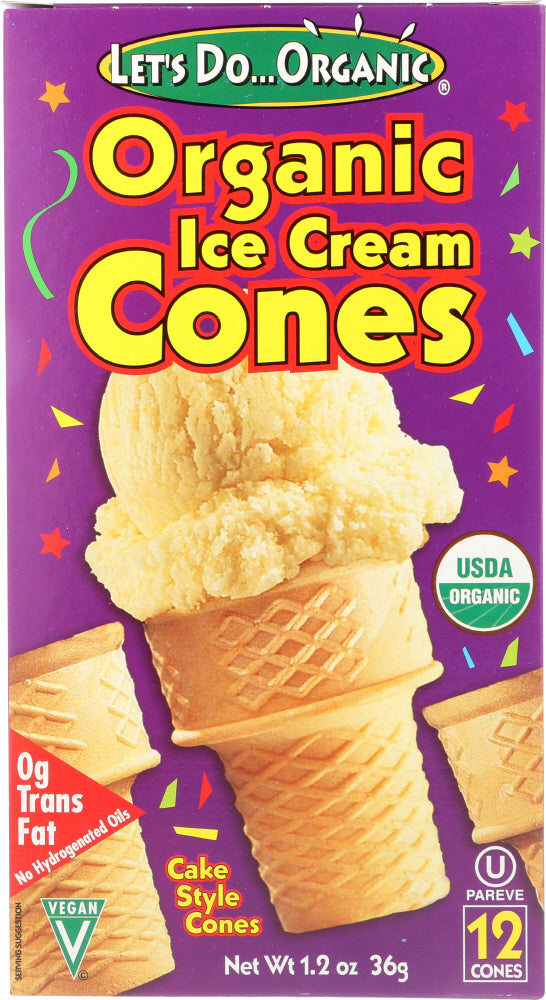 LET'S DO ORGANIC: Cake Style Ice Cream Cones, 1.2 oz