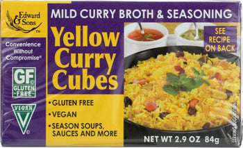 EDWARD & SONS: Yellow Curry?Bouillon Cubes, 2.9 oz