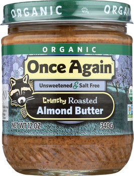 ONCE AGAIN: Organic Crunchy Almond Butter, 12 oz