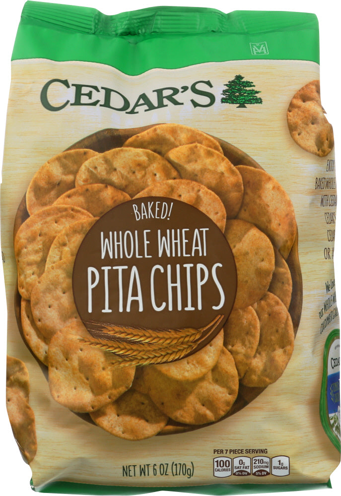 CEDARS: Whole Wheat Pita Chips, 6 Oz