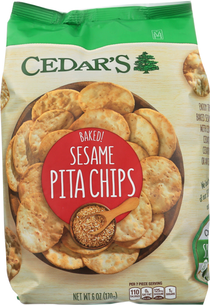 CEDARS: Sesame Pita Chips, 6 Oz