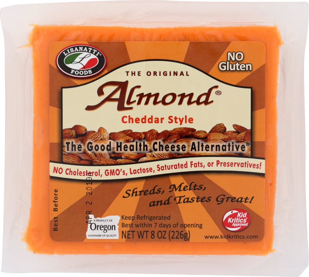 LISANATTI: Cheddar Style Almond Cheese, 8 oz